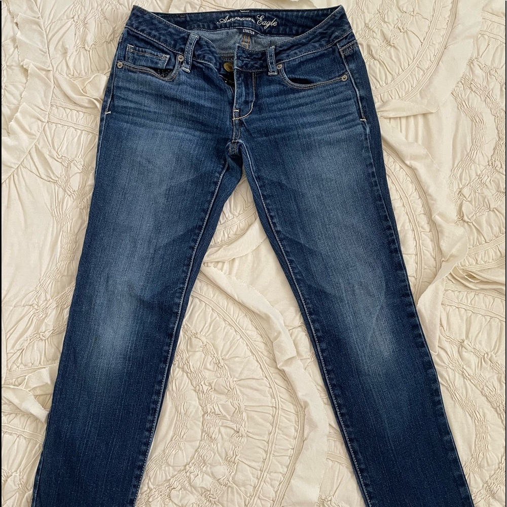 american eagle blue skinny jeans